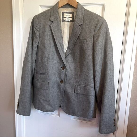 J.Crew Grey Wool Liner Schoolboy Blazer (8) - Picture 9 of 12